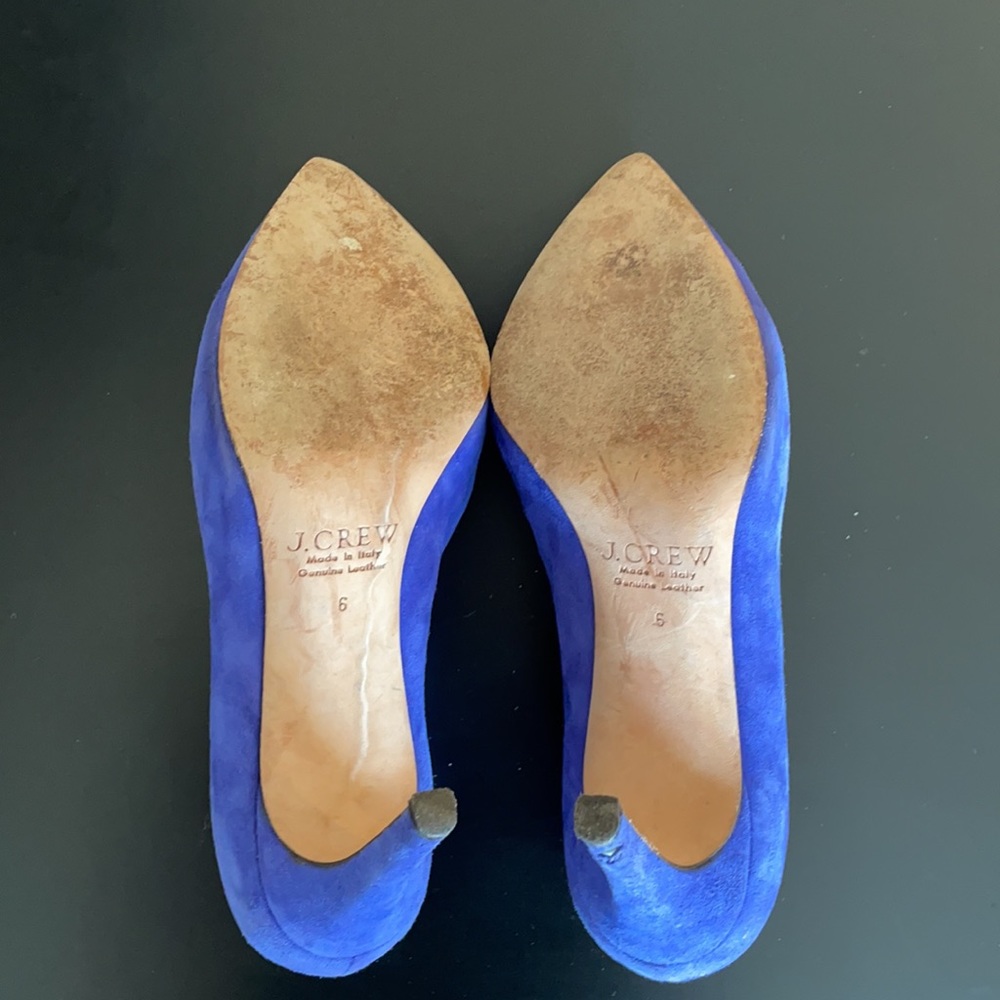 J. Crew Elsie Blue Suede Pumps heels - Picture 6 of 6
